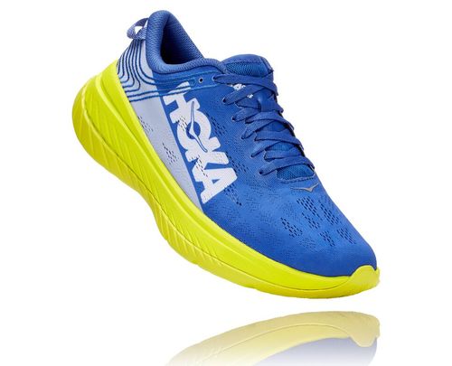 Hoka One One Dame Carbon X Road Løpesko Amparo Blå/Evening Primrose Norge-95UOL